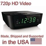 SecureGuard HD 720p Alarm Clock Radio Spy Camera Covert Hidden Nanny Camera Spy Gadget
