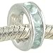 March Birthstone Channel Set Aquamarine CZ and 925 title=