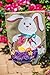 Evergreen Flag Easter Bunny & Basket Burlap Garden Flag, 12.5 x 18 inches