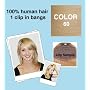 100% human hair clip-in bangs color 60