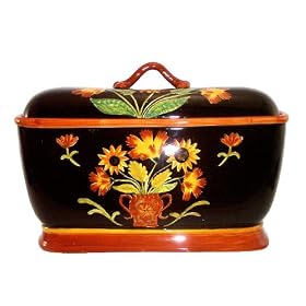 BREAD BOX, TOAST JAR,, TUSCANY GARDEN BROWN by ACK