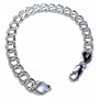 Sterling Silver Italian Double Link Charm Bracelet 7" 8"