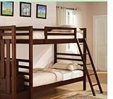 Dark Cherry Twin Over Twin Bunk Bed with Staircase by Coaster Furniture