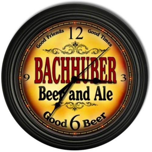 Bachhuber 's Beer and Ale Black Cascading Pub Style Wall Clock