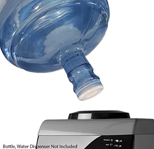 WATAW Reusable No Spill Water Bottle Cap. Fits 48mm Screw or Snap / Push Crown Top. Anti Splash for 5, 3, 2 Gallon Jug and Dispensers WITH Probe (48 mm Screw Top)