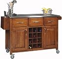 Stnlss Steel Top Work Island 34.25"hx54.75"w Cherry
