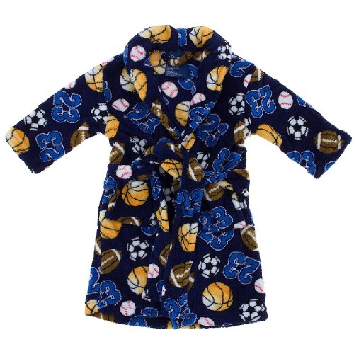 MacHenry Originals Navy All Star Plush Bath Robe for Toddler Boys
