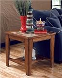 Toscana Square End Table with Natural Slate Tiles