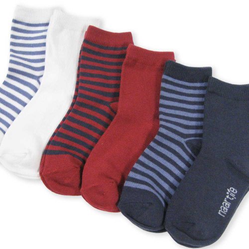 Naartjie Boys Cotton Short Crew Socks Assorted 6-Pack Bright Tone