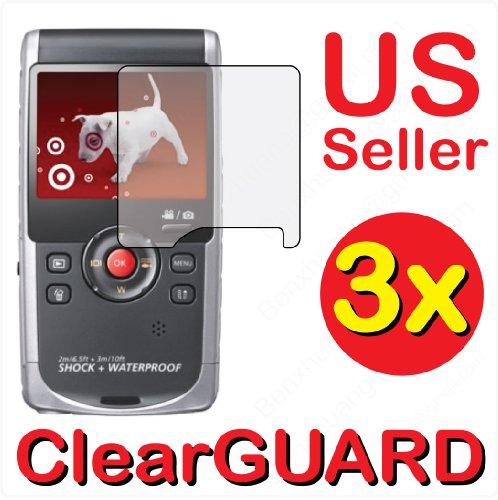 Best Price 3x Samsung HMX-W200 HMX-W190 pocket cam camera camcorder Premium Clear LCD Screen Protector Cover Guard Shield Protective Film Kit (3 Pieces)