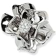 Sterling Silver CZ Flower Cocktail Ring by Cheryl M