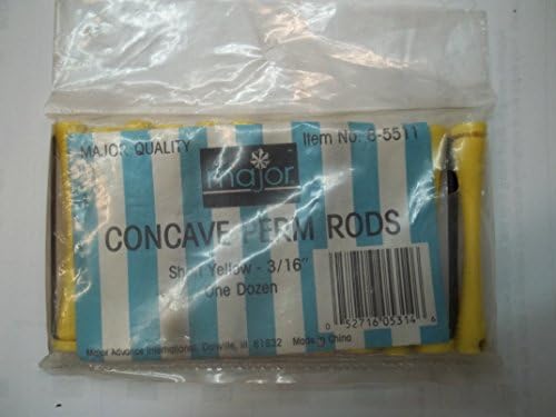 Major Advance Concave Perm Rods - Yellow 3/16" - 12 Ct.