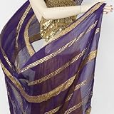 Veil/Shawl Striped with Glimmery Gold Thread