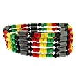 Rasta Hematite Wrap 32" Bracelet/Necklace/Anklet