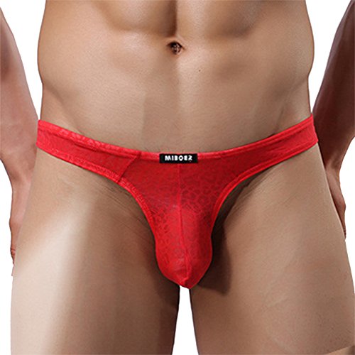 CM-CG Mens' U Shaped G-String Lace Thong Exotic See Through Underwear