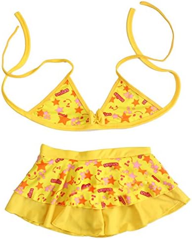 Km Children's Swimsuit Baby Princess Lovely Bikini Split-type Swimsuit (M, Yellow)