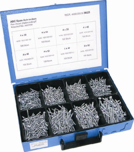 Dresselhaus 8625 Sortiment ABC-Spax-Schrauben, verzinkt