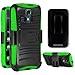 Kyocera Hydro Icon Case, CASEFORMERS Duo Armor GREEN for Kyocera Hydro Icon Combo Case with Stand and Holster