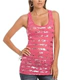 G by GUESS Elise Foil Burnout Tank