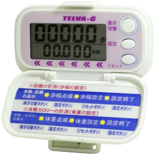 TELVA (テルバ) 歩数計 デジタル 加速センサー付 TEV-4043-PK ピンク