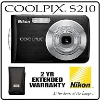 Nikon COOLPIX S210 Graphite Black Compact Digital Camera, 8.1 Megapixel, 2.5 LCD Screen with Nikon Camera Case