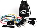 Black Mountain Products Resistance Band Set with Door Anchor, Ankle Strap, Exercise Chart, and Resistance Band Carrying Case