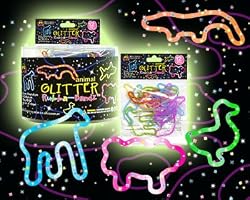 Rubba Bandz Shaped Rubber Bands Bracelets 12Pack Glitter Animal Shapes