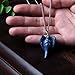 YYout Natural Stone Angel Pendants Lapis Lazuli Reiki Healing Crystal Guardian for Necklace with Stainless Steel Chain