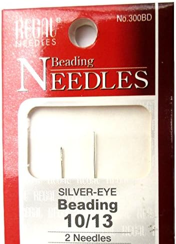 Embroidery needles / Silver EYE Beading size 10/13- [pack of 2 needles]