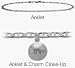 Sterling Silver Round LOVE Charm Flat Gucci Anklet