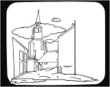 Mouse Pad with black and white , dwelling, France, cloud, mansion, Europe, landscape, sky, home, villa, house