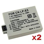 eForCity 2 PACK LP-E5 REPLACEMENT BATTERY PACK Compatible with CANON CAMERA EOS Digital Rebel Xsi / Xs