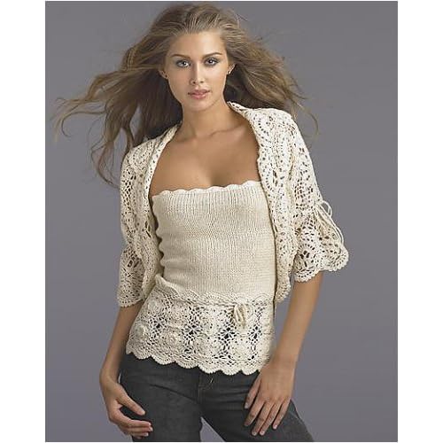 Tie-cuff crochet shrug