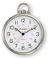 Avalon Silvertone Ultra Thin Railroad Pocket Watch with Chain, # 8990SX
