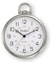 Avalon Silvertone Ultra Thin Railroad Pocket Watch with Chain, # 8990SX