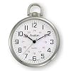 Avalon Silvertone Ultra Thin Railroad Pocket Watch with Chain, # 8990SX