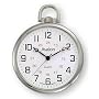 Avalon Silvertone Ultra Thin Railroad Pocket Watch with Chain, # 8990SX