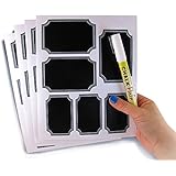 White Custom Border Chalkboard Labels Includes Chalk Marker - Stickers in 2 Sizes - Live with Flair