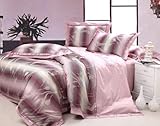 IMAGE OF Silk Imitation Pref 4-piece Queen-size Duvet Cover Set