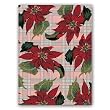 Red Plaid with Poinsettias - 5" x 7" Vellum Overlay Christmas Greeting Card