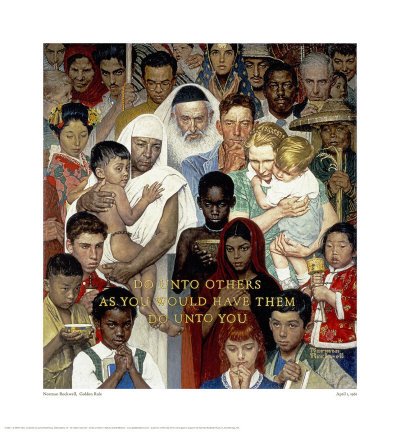 Golden Rule Giclee Poster Print by Norman Rockwell, 19x20