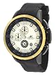 Adee Kaye #AK9000-MG Men's Black IP Silcone Rubber Strap Chronograph Watch