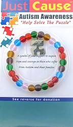Just Cause AUTISM AWARENESS Stretch Puzzle Charm Bracelet