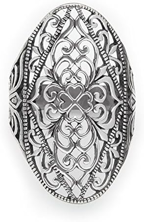Tomas Jewelry Sterling Silver Large Filagree Ring Size 11