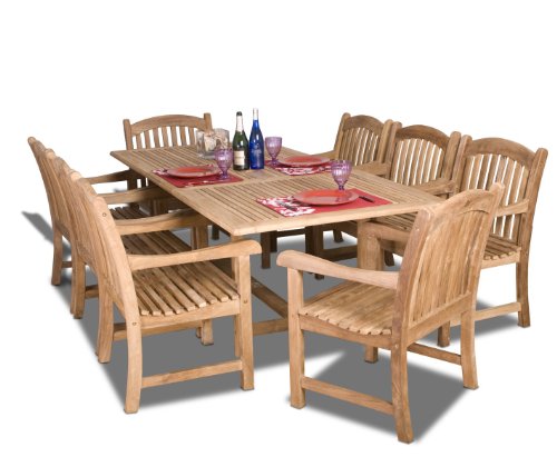 Amazonia Teak Newcastle 9-Piece Teak Rectangular Dining Set