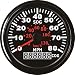 ELING GPS Speedometer Speedo Gauge 0-80MPH for Boat Yacht Vessel 3-3/8' (85mm) 9-32V (LED Shows Course not Odometer)