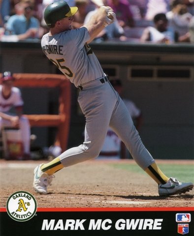 MARK MCGWIRE OAKLAND ATHLETICS 8X10 SPORTS ACTION PHOTO (3)
