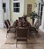 Grenada Patio 7 Piece Rectangular Slatted Table and Side Chair Dining Set