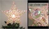 Lighted Star Christmas Tree Topper With Iridescent Jewels 12.5