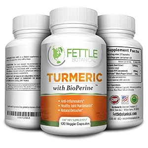Tumeric Curcumin with Bioperine 1300mg Daily Dose 120 Caps Black Pepper Extract Piperine Tumerics Turmeric Supplements Natural Antioxidant Veggie Capsules Curcuma Longa Supplement Fettle Botanical
